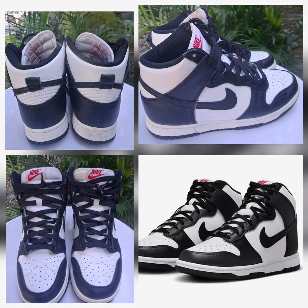 🔥Nike Black White DUNK High-Top Sneakers Size 8 EUC & FREE GIFT